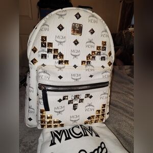 MCM Backpack With Gold And Silver Studs